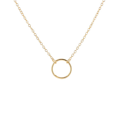 Kris Nations Simple Circle Charm Necklace, 18K Gold Vermeil - Ella J Boutique