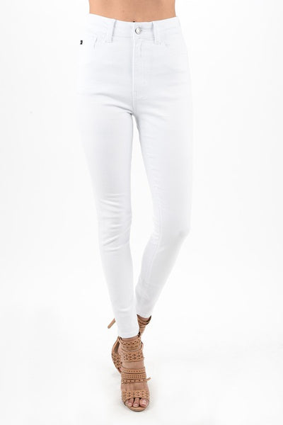 High Rise White Skinny Jeans - Ella J Boutique